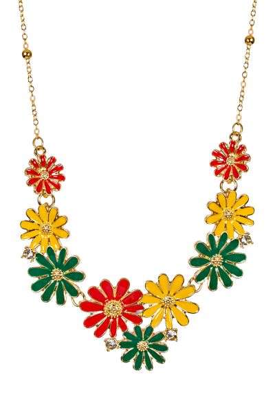 Hippie carnavalskleuren Bloemen Ketting