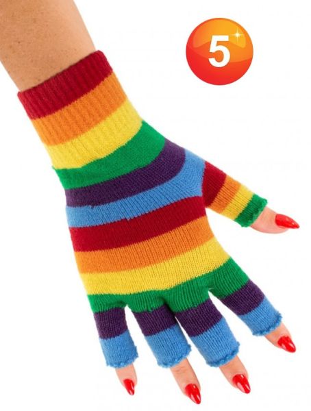 Vingerloze handschoenen regenboog